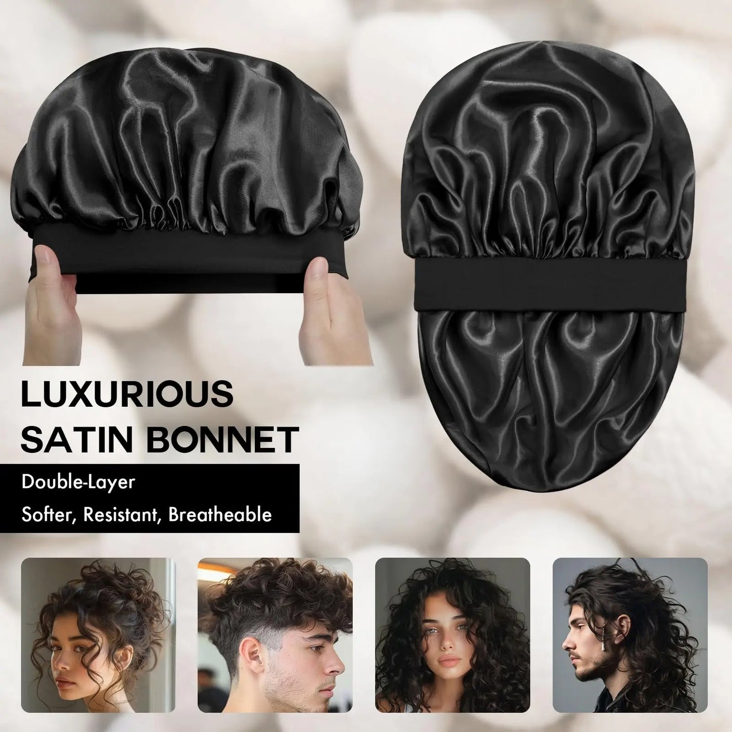 Satin Solid Bonnets Unisex Head Wrap