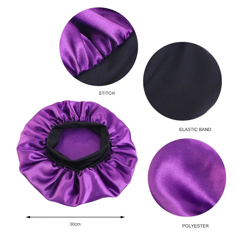 Satin Solid Bonnets Unisex Head Wrap