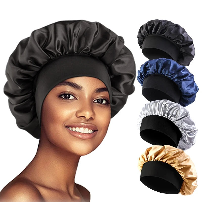 Satin Solid Bonnets Unisex Head Wrap